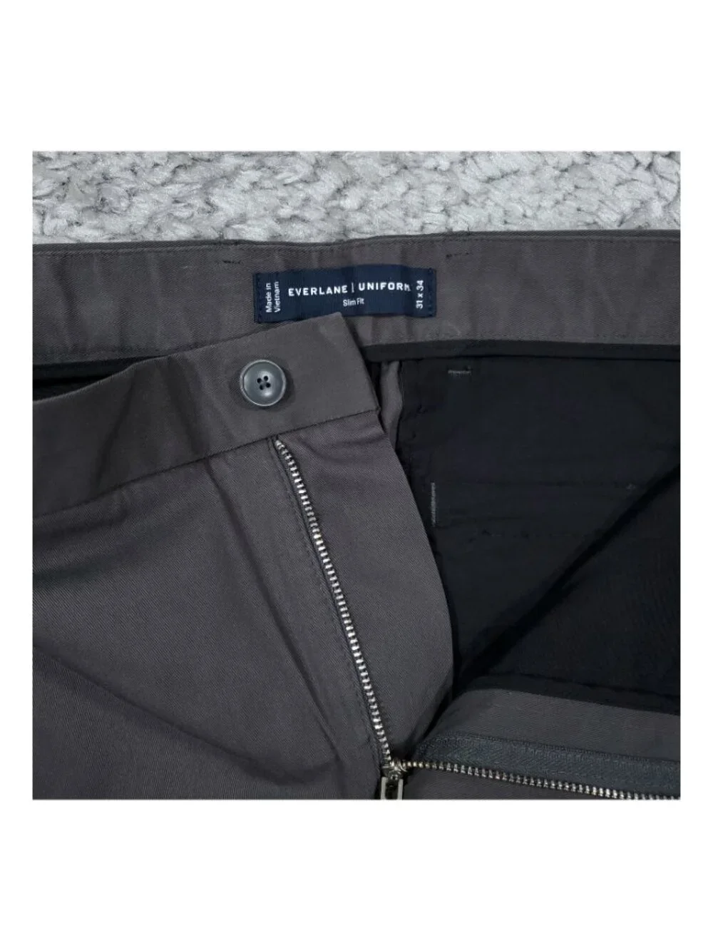 Everlane Uniform Performance Chino Slim Fit Pants Slate Gray Size 31 x 34